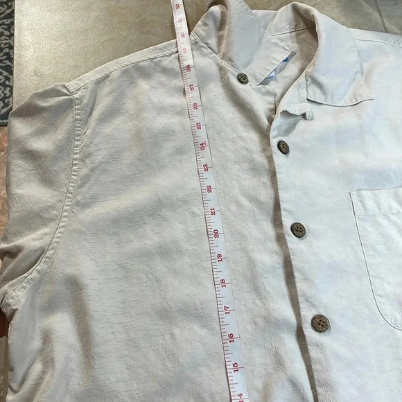 Jimmy Jamaica Men’s 100% Silk Shirt Short Sleeve Button Up Cream Size M - Picture 9 of 10